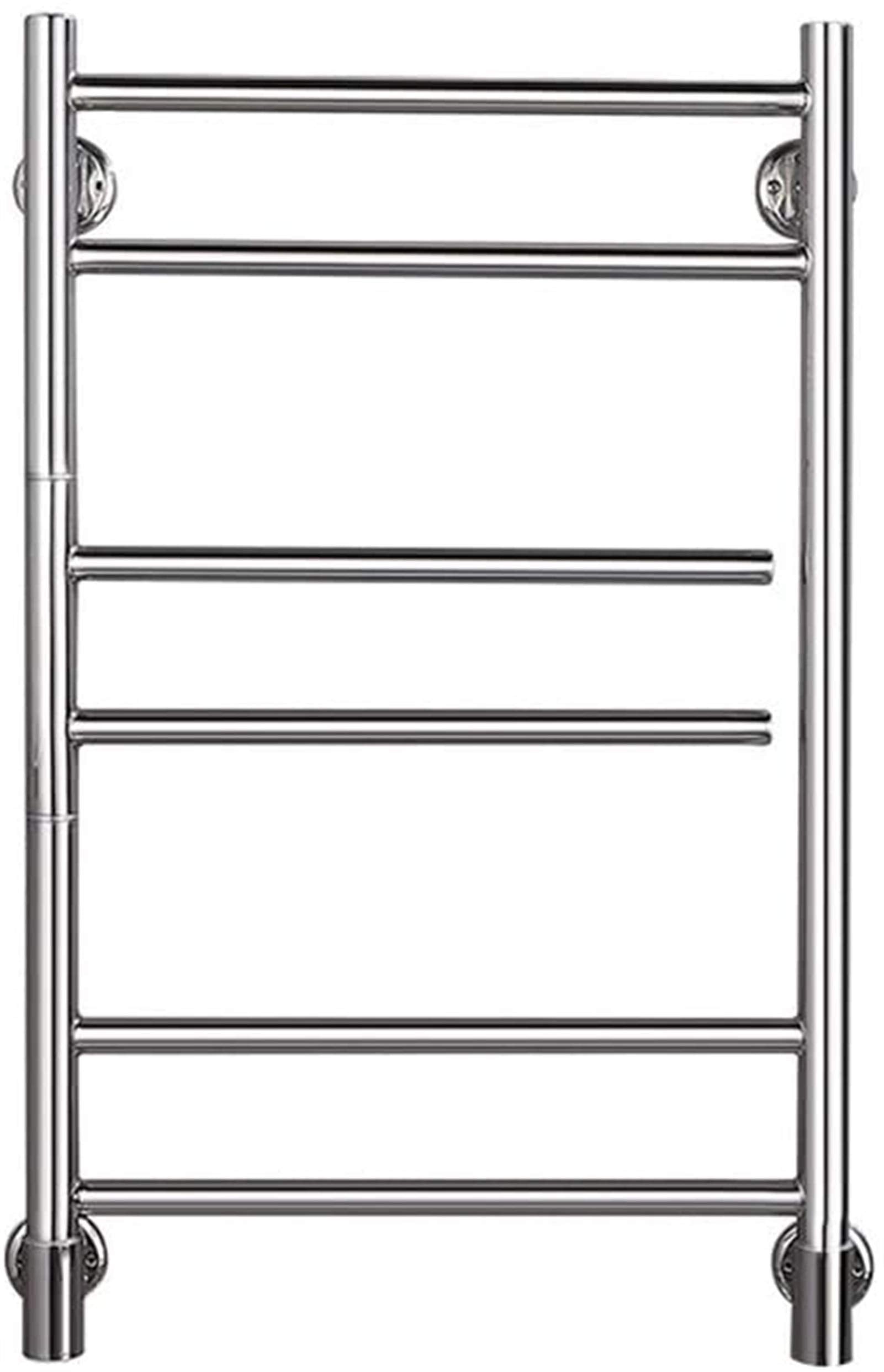 Bathroom Wall Heater Electric Towel Rack, 180? Rotatable Hot Towel Warmer, Bathroom Wallmounted Stainless Steel Towel Rack and Drying Rack, Polish Chrome,6 Bars,Hardwire