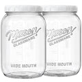 1 Gallon Glass Jar with Lid, Large Glass Flour Storage Containers, 2 Pack