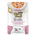 Purina Fancy Feast Lickable Wet Cat Food Broth Complement, Classic With Wild Salmon and Vegetables, (Pack of 16) 1.4 oz. Pouches