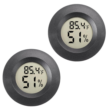 Mini Hygrometer Digital Thermometer Humidity Meter 2 Pack Hygrometer Thermometers Indoor/Outdoor Humidity Monitor Reptile Thermometer for Greenhouse Garden Cellar Fahrenheit(?)/ Celsius(?)