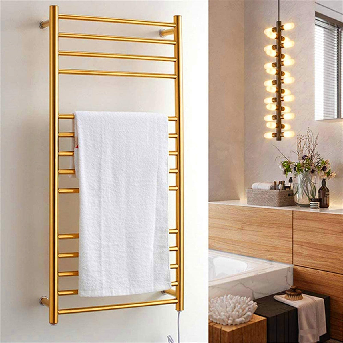 Heated Towel Rail Rails Towel Warmer,Heated Towel Rack, Electric Towel Warmer Rack Wall Mounted Stainless Steel Safety Energy Saving Towel Heater Home Bathroom Accessories (Size :