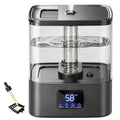 KZF 4L Top Fill Humidifiers for Bedroom & 40H Runtime - Cool Mist Humidifier, 3 Mist Levels, 8H Timer, Essential Oil Tray, Humidity Display, Quiet for Baby, Plants, Large Room (Black, 4L)