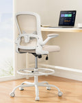 Ergear Drafting Chair,tall Office Chair with Flip-up Armrests, High Desk Chair Adjustable Height and Adjustable Footrest Ring, Ergonomic