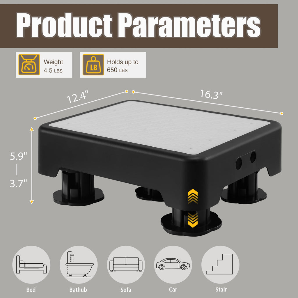 Chikilla 3 Adjustable Heights for Seniors 3.7-5.9 Inch, 650lbs, 3.7-5.9 Inch High, A9: Noctilucent