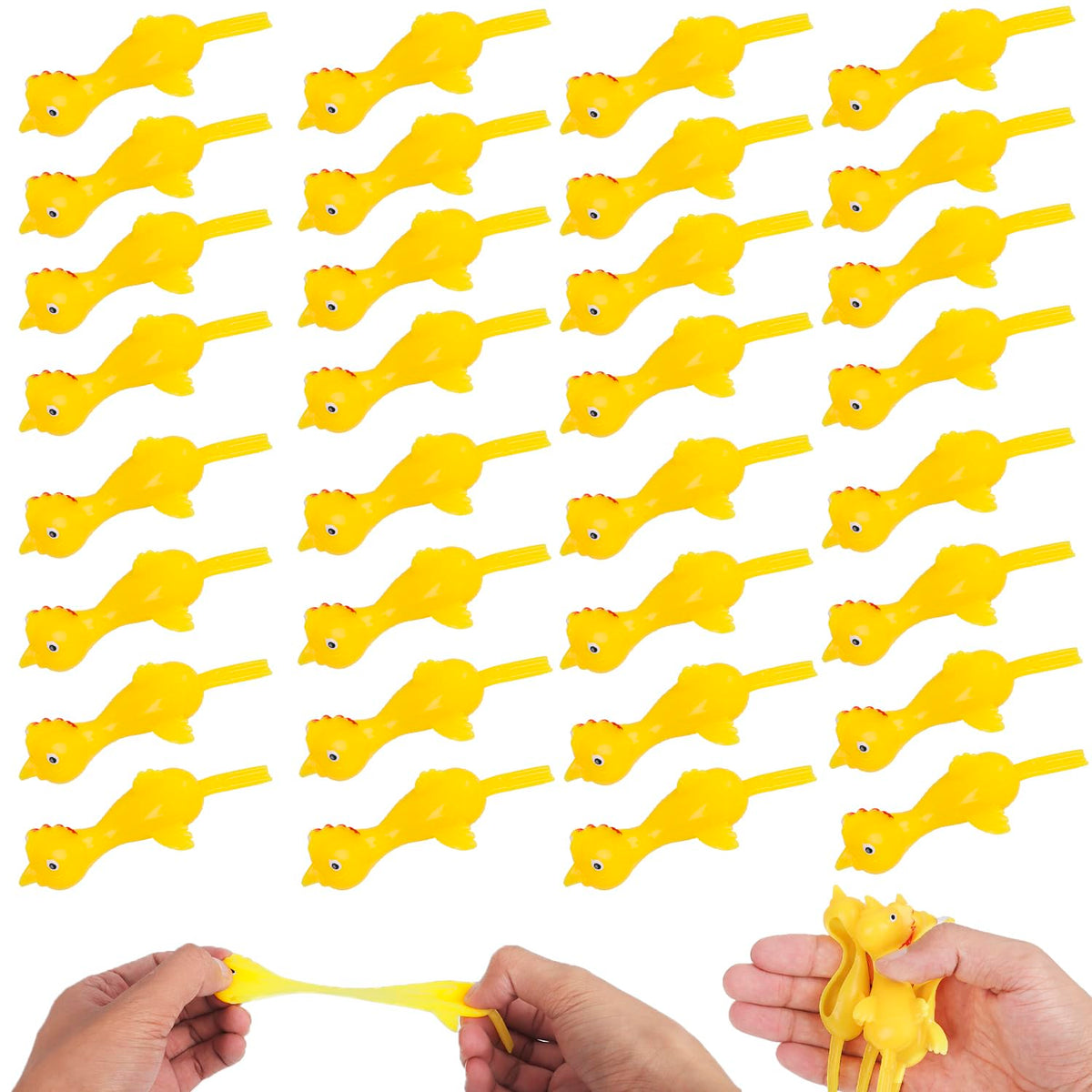 LOKIPA 50PCS Flying Chicken Slingshot, Rubber Chicken Slingshot Slingshot Finger Toys for for Kids Adults Party Favors Goodie Bags Stuffers Novelty Classroom Rewards