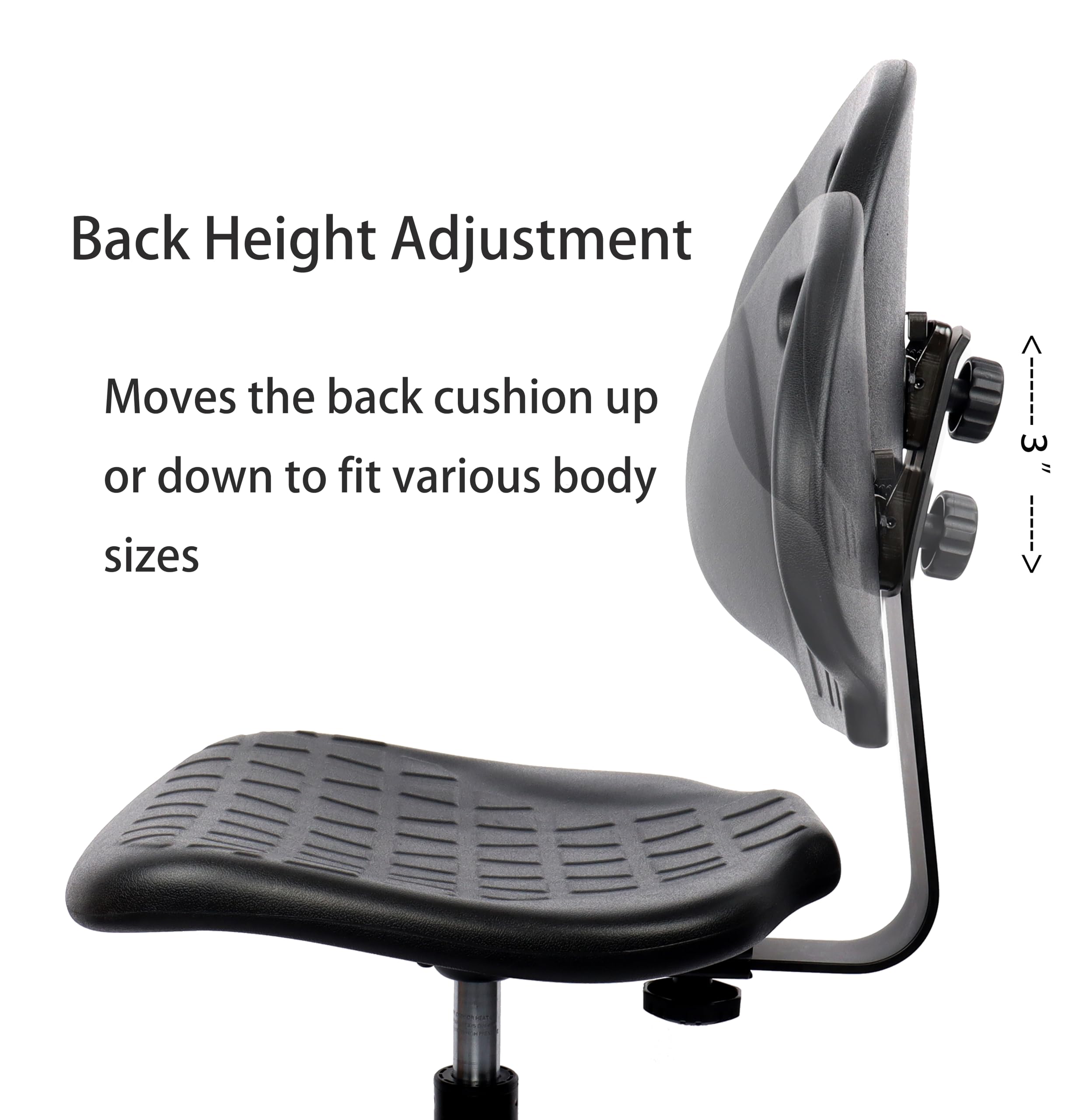 Take Ur Seat® Polyurethane Drafting Lab Stool Chair, 18" Adjustable Footring, 8" Adjustable Height, 450 Lbs Seat Capacity, Heavy Duty, Shipped
