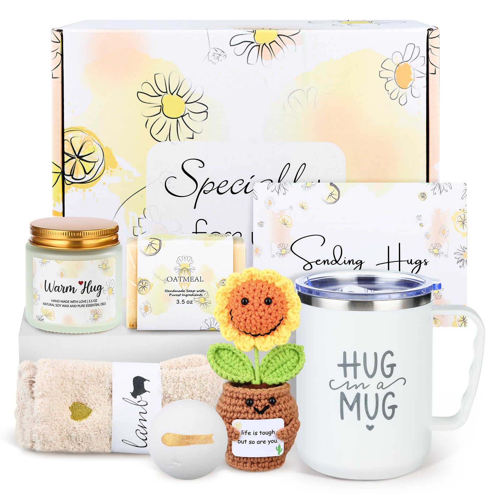 Get Well Gifts Baskets for Women - Care Package After Surgery Recovery Gifts,Feel Better Set Thinking Of You Self Care Gifts for Women Sympathy Box for Sick Friend Post Surgery