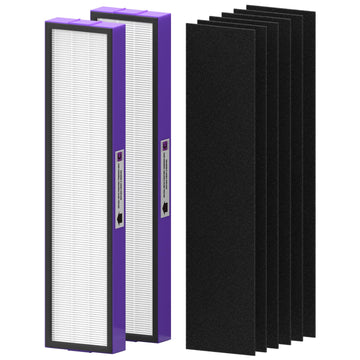 FLT5250PT True HEPA Replacement Filter Compatible with G-guardian Air Purifier Filter C Pet AC5250PT AC5000E AC5300B AC5350W AC5350B CDAP5500, 2 True HEPA with 6 Carbon Pre-Filter