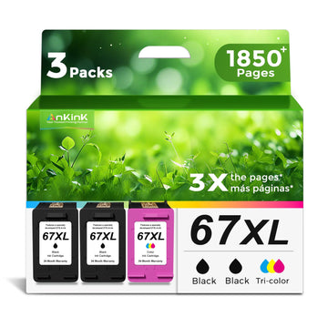 Ankink 67XL Ink Cartridges for HP 67 XL Black Color Combo 3-Pack Replacement for HP67 HP67XL for Printer 2700 2700e 4100 6400 4155e 2755e 2752e 4100e 6458 6455e 4152 6055e 6052e 4152e 2742e 6400e
