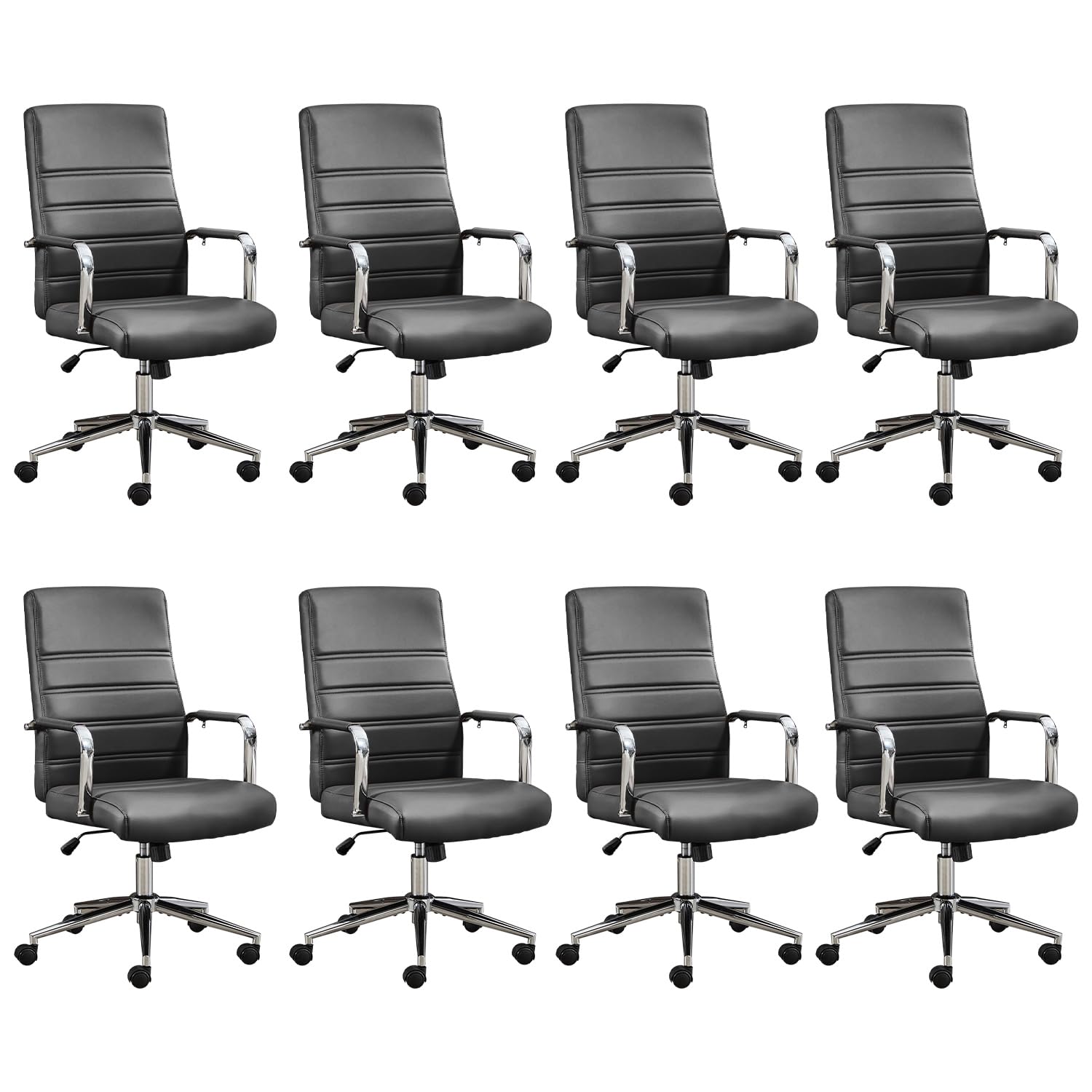 Office Desk Chair, Leather Conference Room Chairs with Wheels, Modern Executive Office Chairs Adjustable Height, Ergonomic Swivel Rolling