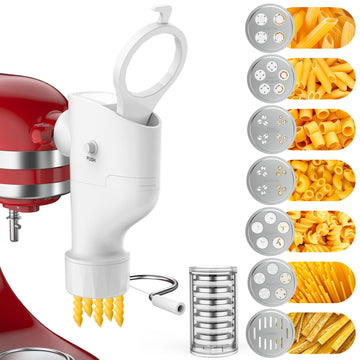 Fedowal Pasta Press Attachment for KitchenAid Stand Mixer, 7 Pasta Plates