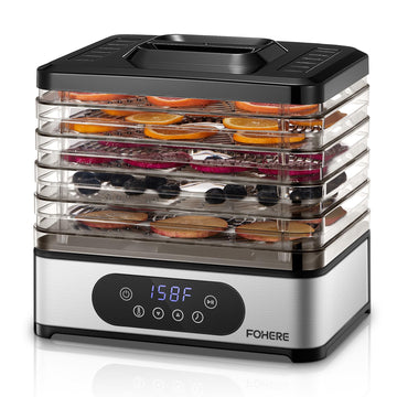 FOHERE Food Dehydrator, 5 BPA-Free Tray Dehydrators, 11.42" Stackable Trays