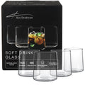 Joseph Sedgh Collection Clear Glass Tumbler Set of 4 – 16.5 oz Borosilicate Drinking Glasses – Durable, Lead-Free, Dishwasher Safe – Modern Water, Juice, Cocktail Glasses