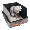 Portable Cat Litter Box - Folding Travel Pan, Compact Pet Container, Waterproof Poop Holder, Easy Clean Design | Lightweight Storage Organizer, for Road Trips Camping Apartment Car Hotel Indoor Cats