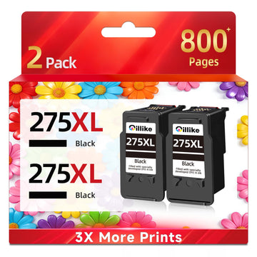 275XL Ink Cartridges Replacement for Canon Ink 275 XL pg-275(Black 2-Pack) Compatible for TS3520 TR4720 TS3522 TS3500 TR4700 TR4722 TS3700 TS3722 Printers