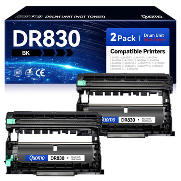 DR830 Drum 2 Pack Replacement for Brother DR830 TN830 TN830XL Drum Unit Compatible with DCP-L2640DW HL-L2460DW XL HL-L2405W HL-L2480DW MFC-L2760DW MFC-L2820DW MFC-L2807DW HL-L2400D HL-L2865DW Printer