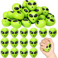 Wettarn 48 Pcs Alien Stress Relief Balls Bulk Aliens Fidget Stress Toys Gifts Soft PU Squeeze Ball for Alien Party Favors