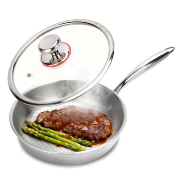 Ptacivow 9.45" Titanium Pans for Cooking Pure Healthy Titanium Frying Pan