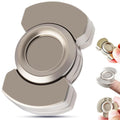 3 in 1 Metal Fidget Toys for Adults - Fidget Slider Spinner Clicker Haptic with Smooth Stable Spin, Small Desk Spinner Toy for Stress Relief, Premium Zinc Alloy, Silver
