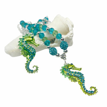 Seahorse Curtain Tie Backs - Ocean Beach Home Decor - Crystal Drapery Holdback