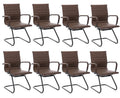 Cimota Waiting Room Chairs Set of 8 Leather Office Guest Chair Mid Back Reception Chairs with Sled Base for Meeting/patient/conference Room,