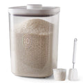 20-25 lbs Rice Dispenser,10.5 Qt/10 L/22-25 lbs Rice Container Storage with Measuring Cup & Brush Food Cereal Container Bins Household for Kitchen Pantry Organization (AY-10KG-WHITE)