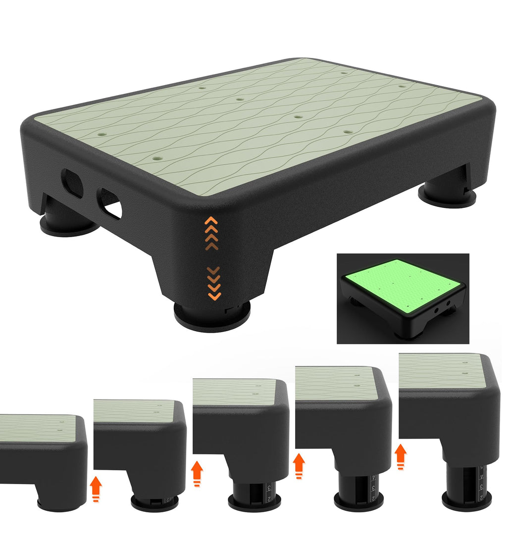 Liftoza 5-level Adjustable Step Stool, Noctilucent Bedside Step, 700 Lbs Capacity Safety Step Platform, Indoor Foot Stool for Seniors and Kids,