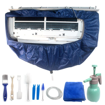 TAUROX Mini Split Cleaning Kit Fits 27in - 41.7in Long – Waterproof 360° AC Cover Bag for Wall Unit, Includes Sprayer, Drain Hose, PP Panels, Wall Cloth & 10Pcs HVAC Tools (Small)