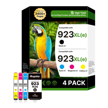 923XL 923e Ink Cartridges Replacement for HP 923XL Ink Cartridges Combo Pack for HP 923 Ink Cartridges High Yield Work with OfficeJet Pro 8120e 8125e 8130e 8135e 8138e 8139e Printer, With Chip 4 Pack