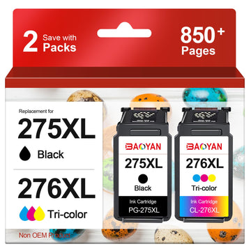 275 XL 276 XL Value Pack Replacement for Cannon Ink 275 276 for Canon 275 and 276 Ink Cartridges Compatible to PIXMA TS3722 TR4700 TR4720 TS3522 TS3500 TS3520 TS3720 TR4722 (2 Pack)