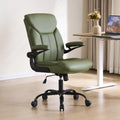 Fmolat Ergonomic Home Office Chair Pu Leather Comfy Computer Chair, Green, 19.7"W x 19.5"D x 39"-42"H