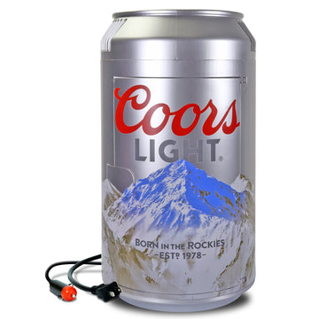 Koolatron Coors Light Mini Fridge - Refrigerator for Bedroom Office, Portable Table Top Beverage Cooler, 12V 110V Refrigerador For Drinks, Soda, Wines, Use In Car, Dorm, Outdoor, 8 Can