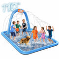 Splash Pad for Kids & Dogs, 110'' Large Sprinkler Pad Water Toys with Basketball Hoop, Thickened Non-Slip Splash Mat, Foldable Play Pool & Outdoor Summer Toys Ages 4-12 (110" Splash Pad)
