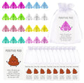 50 Sets Resin Cute Poop Rainbow Glitter Poop with Positive Poop Card Organza Bag Mini Acrylic Toy Inspiration Gift for Coworker Staff Students Teacher,Chlidren Party Supplie