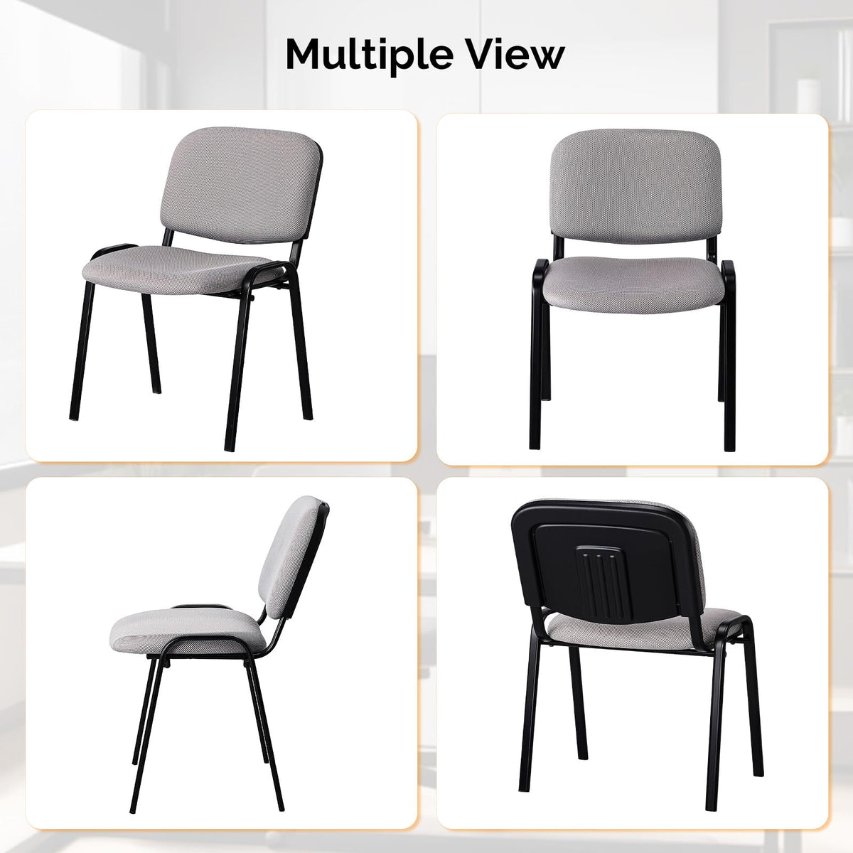 Vingli 10-pack Waiting Room Chairs, Stackable Chair for Office, Mesh-grey