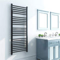 LUNEZY Heated Towel Rail Rails Towel Warmer,Heated Towel Rack, Electric Towel Warmer Wall-Mounted Plug-in Energy Saving Bath Towel Heater Home Bathroom Accessories, Matte Black (Color : P