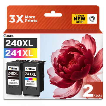 240xl 241xl Ink Cartridges Replacement Compatible for Canon PG-240 CL-241 XL pg240 cl241 Combo Pack for MG3620 MG3600 MG3520 TS5120 MG2120 MX472 MX452 MX512 MX532 Printer (1 Black,1 Color)