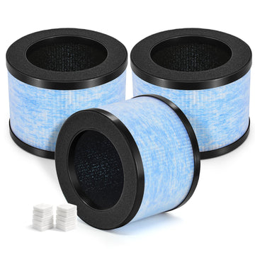 Replacement Filter Compatible with AROEVE MK01 Kloudi DH-JH01 Air Purifier | for MK06, VOOPNU DH-JH12, ToLife TZ-K1, Intelabe EPI080/EP1080, True HEPA Filter 3-Pack