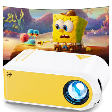 KSAN Mini Projector, Projector with WiFi and Bluetooth, 1080P Support Movie Projector with Built-in Speaker, Compatible with Smartphone, HDMI, USB, AV, Fire Stick, PS5 for Home, Bedroom, Outdoor Use