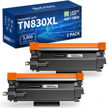 Skydo TN830XL Black High Yield Printer Compatible Toner Cartridge for TN830 TN-830 TN 830 XL Work for DCP-L2640DW HL-L2460DW HL-L2480DW MFC-L2820DW HL-L2400D HL-L2405W Printers (Black,2 Pack)