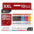 10 Pack 280XXL 281XXL Ink Cartridges Replacement for Canon PGI-280 XXL CLI-281 XL for Cannon TR8620a TR8520 TR8620 TR8600 TR7520 TS6120 TS6220 TR8622a TS702a TS6320 TS9520 TS9120 Printers