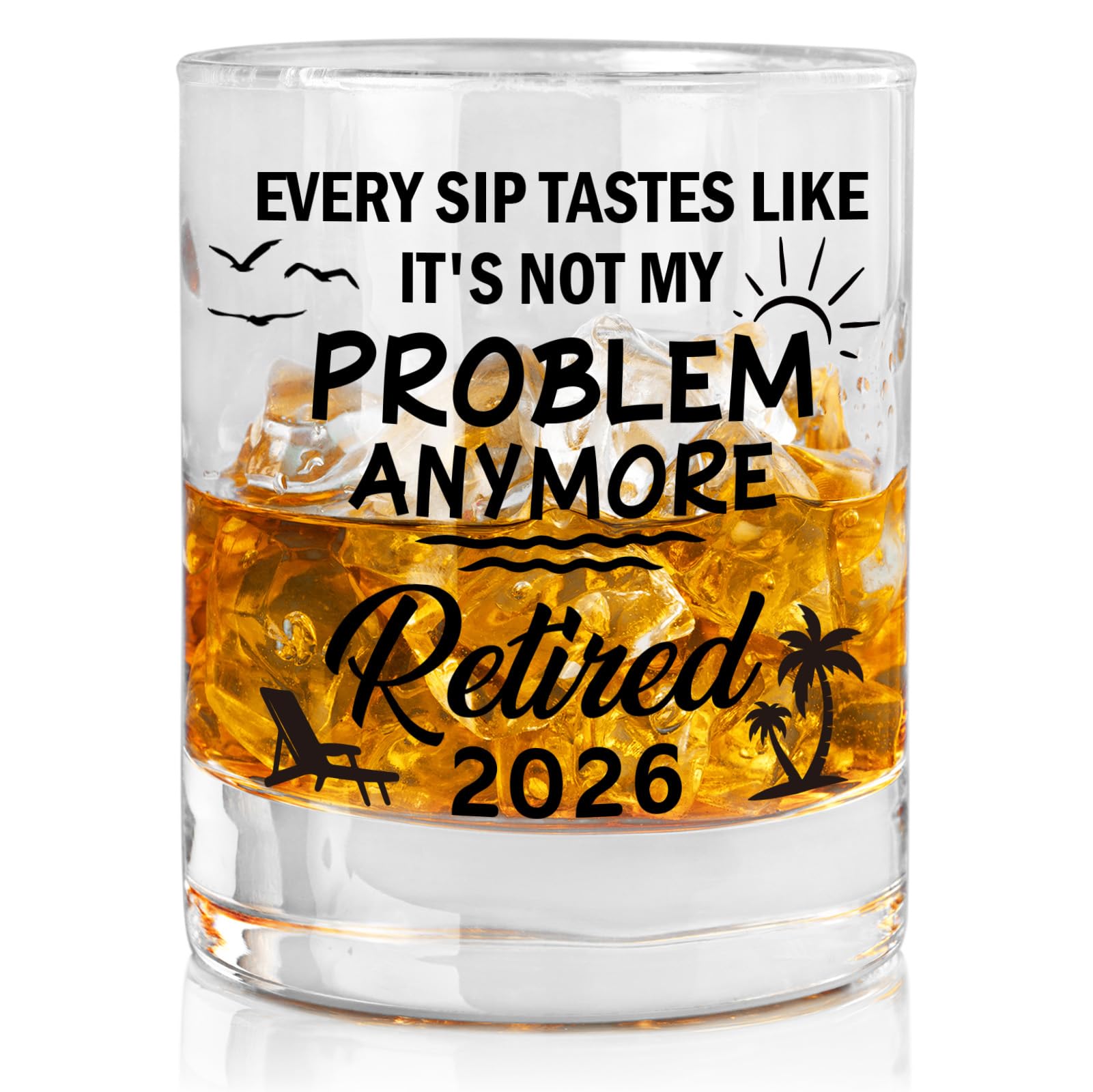 Zunaked Retirement Gifts for Men 2026 - Funny Retirement Gifts for Men Like Husband, Dad, Grandpa - Coworker Leaving Gift, Farewell Gifts for Coworkers, Boss, Friends - 11OZ Whiskey Glass