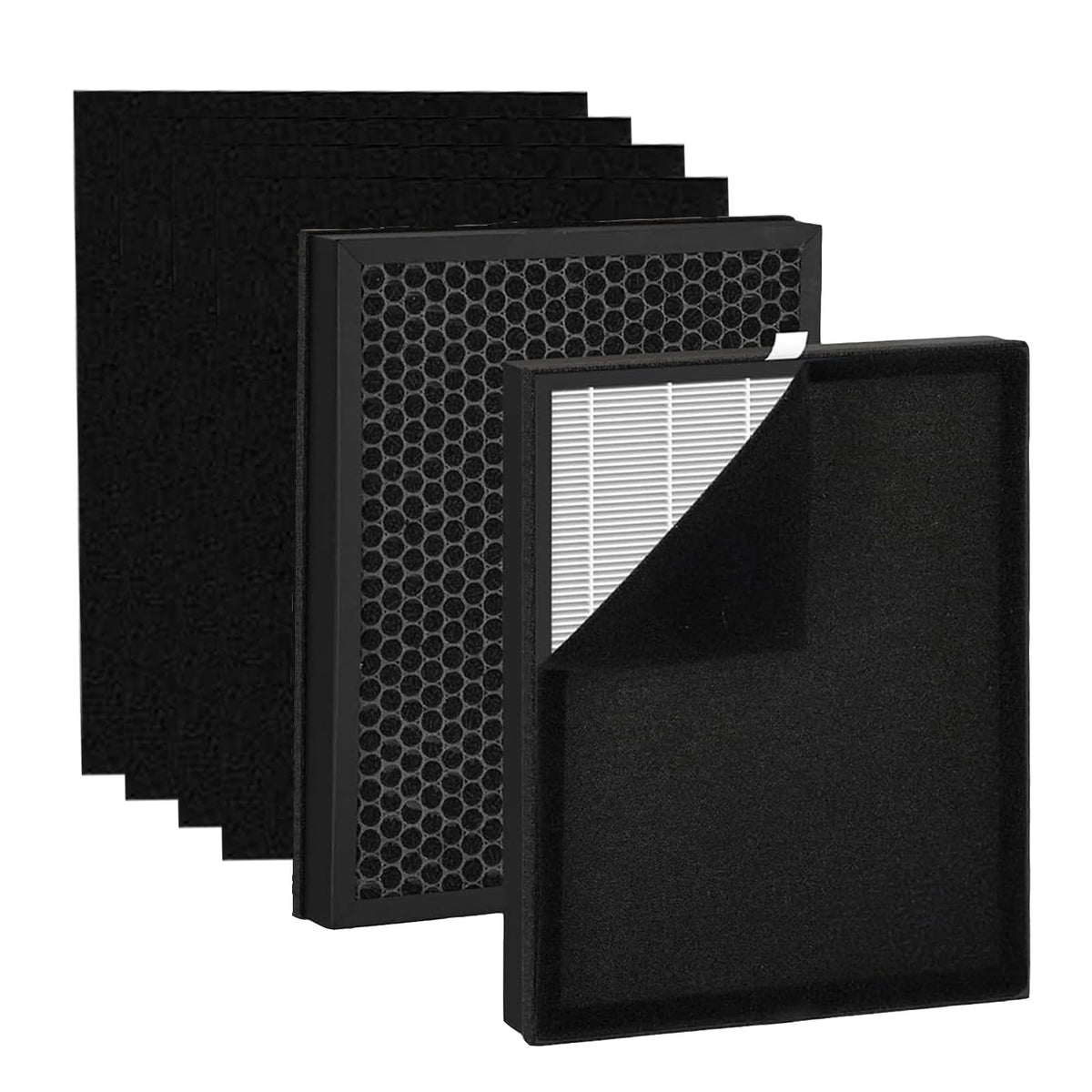 KJ300 Replacement Filter for VEWIOR KJ300 air purifier | 3-in-1 High-Efficiency Filtration-2 Pack H13- Activated Carbon Filter+ 4 Pre-Filter for office bedroom and workplace