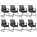 Clatina Office Guest Chair with Lumbar Support and Mid Back Mesh Space Air Grid Series for Reception Conference Room 8 Pack, Black