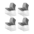 Vingli Stacking Chairs Set of 20 Stackable Office Chairs with Metal Sled Base, Ergonomic Plastic Seat, Stacking Chairs for Waiting Room Break