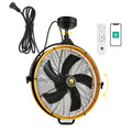Orison 24.8'' Outdoor Ceiling Fan, 6 Speed Ceiling Mounted Plug-In Cord Garage Fan with Remote&APP, 360-degree Manual Vertical Rotation, Hook up, Gazebo, Patio, Pergola (5 blades- Yellow&Black)