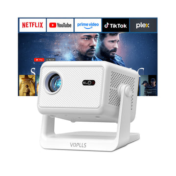 ?Officially-Licensed APP & 3000 ANSI?4K Mini Outdoor Projector with WiFi and Bluetooth, VOPLLS Smart Portable Wireless Movie TV Projector for Home/Bedroom/Gaming