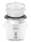 Elite Gourmet ERC003NSTX Rice Cooker & Food Steamer, Nonstick Inner Pot, Automatic Keep Warm, Glass Lid, Includes Steam Tray, Measuring Cup & Rice Scoop, Easy One-Touch Cooking, White