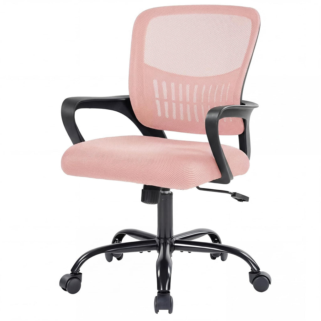 Sweetcrispy Home Office Managerial Executive Chair, Ergonomic Mesh Adjustable Swivel Mid-back Computer Desk Chair with Comfortable Lumbar
