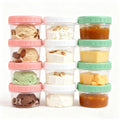 Food Storage Containers, 12 Pack 4 oz Freezer Storage Containers with Twist Top Lids, Leakproof, BPA Free, Microwave & Dishwasher Safe Takeout Container - Ideal for Soup and More